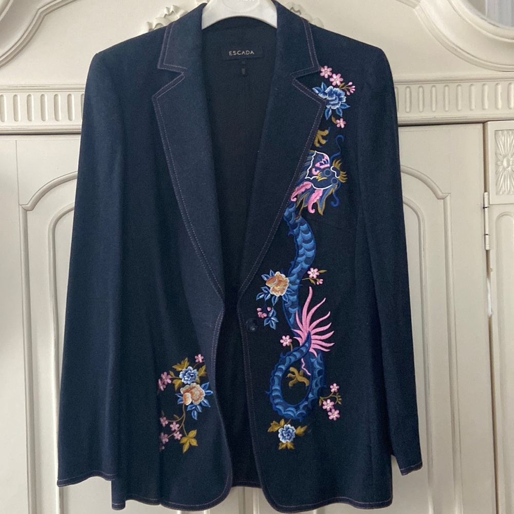Escada Jean navy jacket size 42